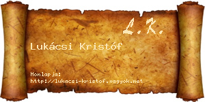 Lukácsi Kristóf névjegykártya
